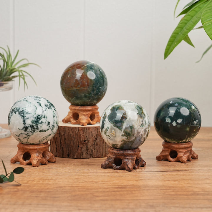Natural Moss Agate Sphere