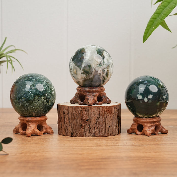 Natural Moss Agate Sphere