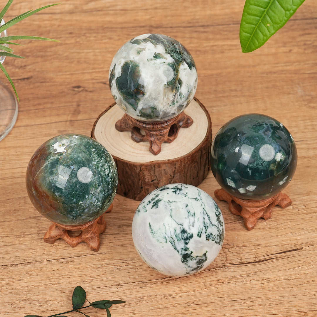 Natural Moss Agate Sphere