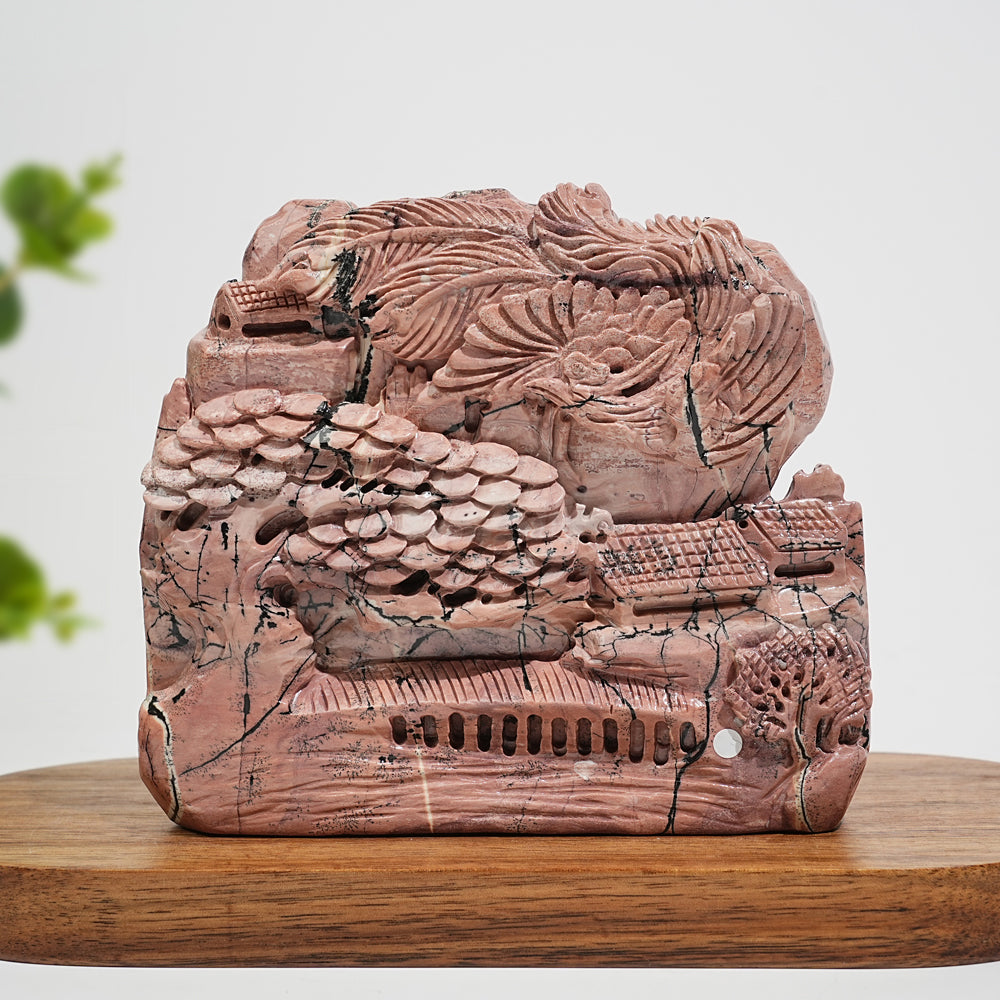 Unique,A Slightly Imperfect Natural Crystal Carving Picture Jasper Landscape