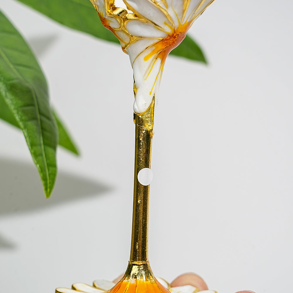 A Slightly Imperfect Elegant Daisy Crystal Sphere Stand
