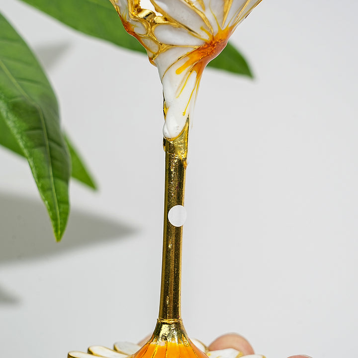 A Slightly Imperfect Elegant Daisy Crystal Sphere Stand