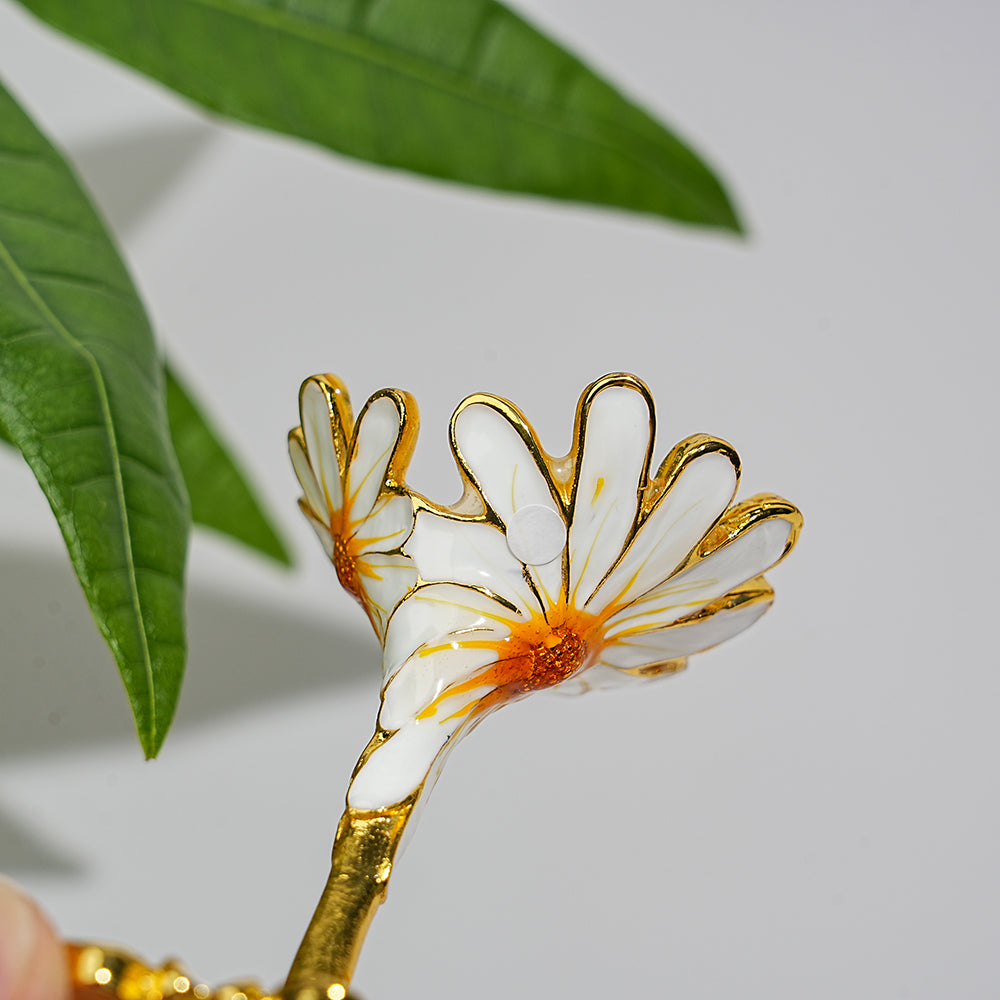 A Slightly Imperfect Elegant Daisy Crystal Sphere Stand