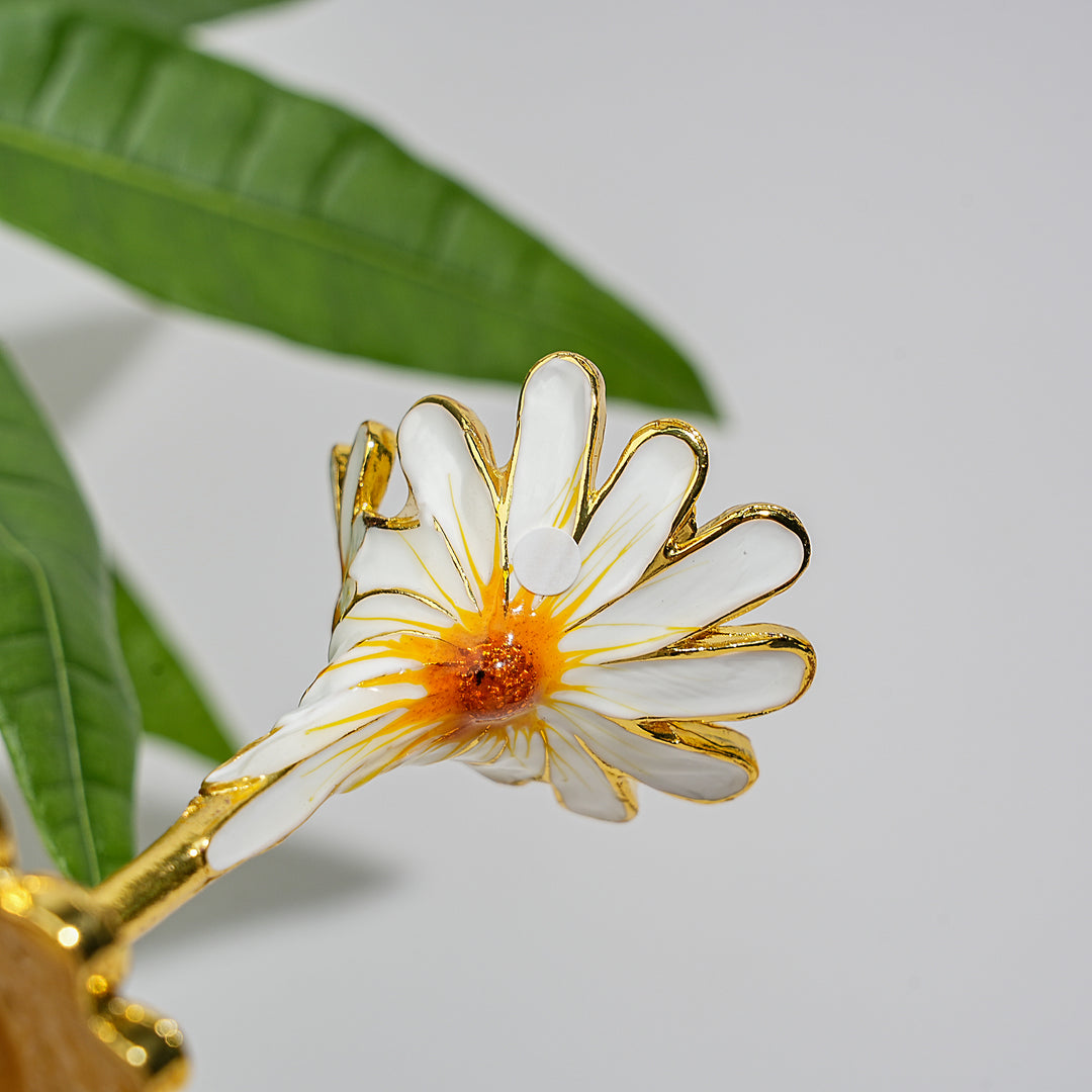 A Slightly Imperfect Elegant Daisy Crystal Sphere Stand