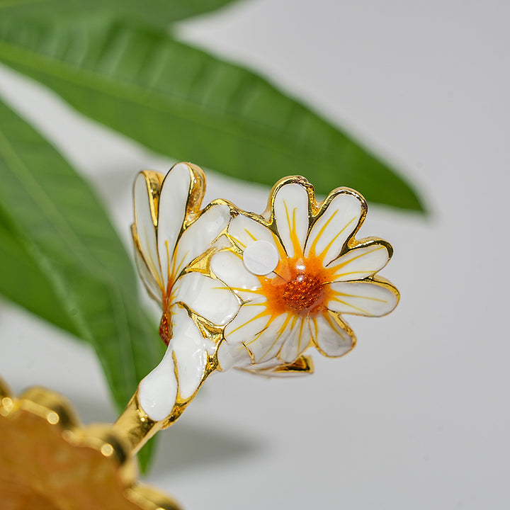 A Slightly Imperfect Elegant Daisy Crystal Sphere Stand