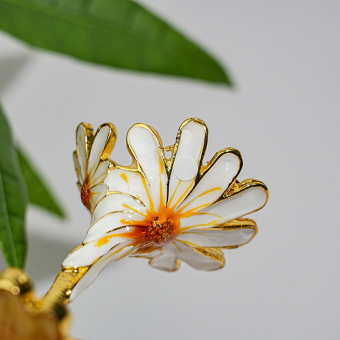 A Slightly Imperfect Elegant Daisy Crystal Sphere Stand