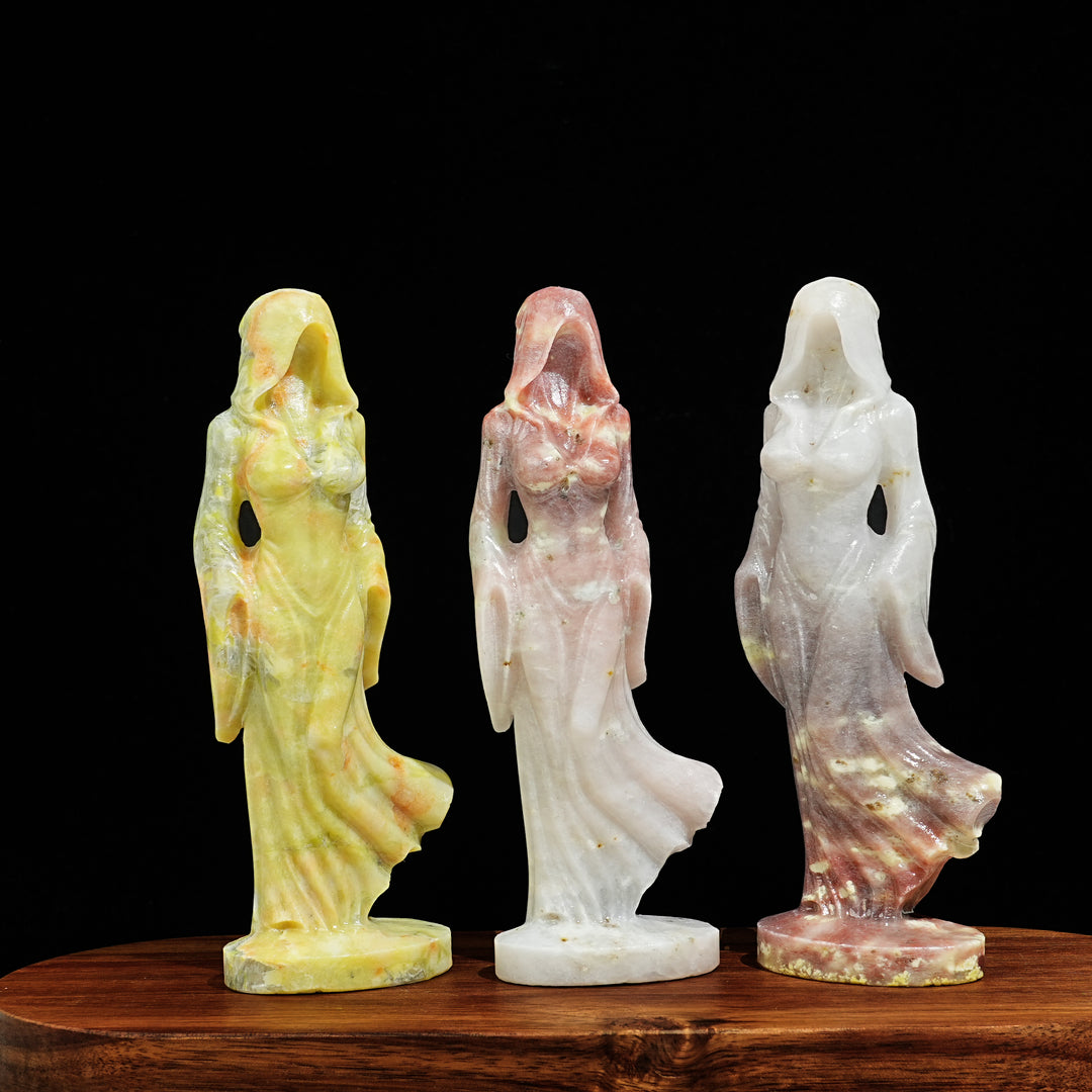 Natural Crystal Ghost Lady Carving