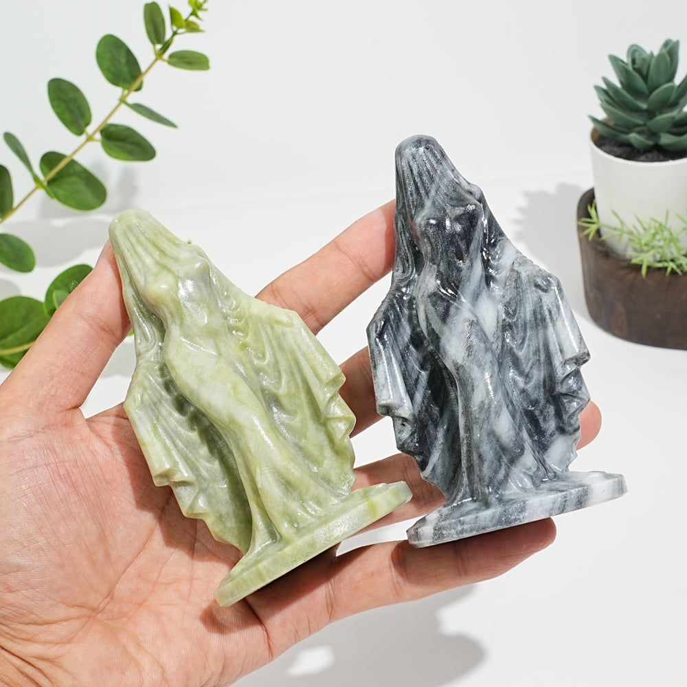 Natural Crystal Mysterious Veiled Spirit Woman Carving