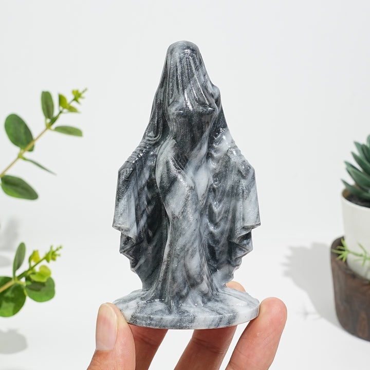 Natural Crystal Mysterious Veiled Spirit Woman Carving