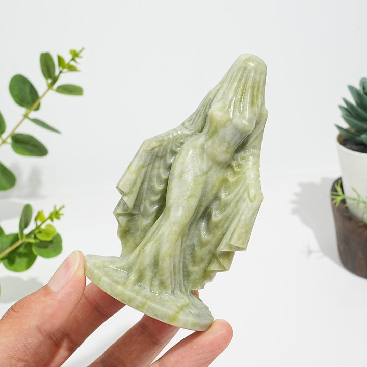 Natural Crystal Mysterious Veiled Spirit Woman Carving