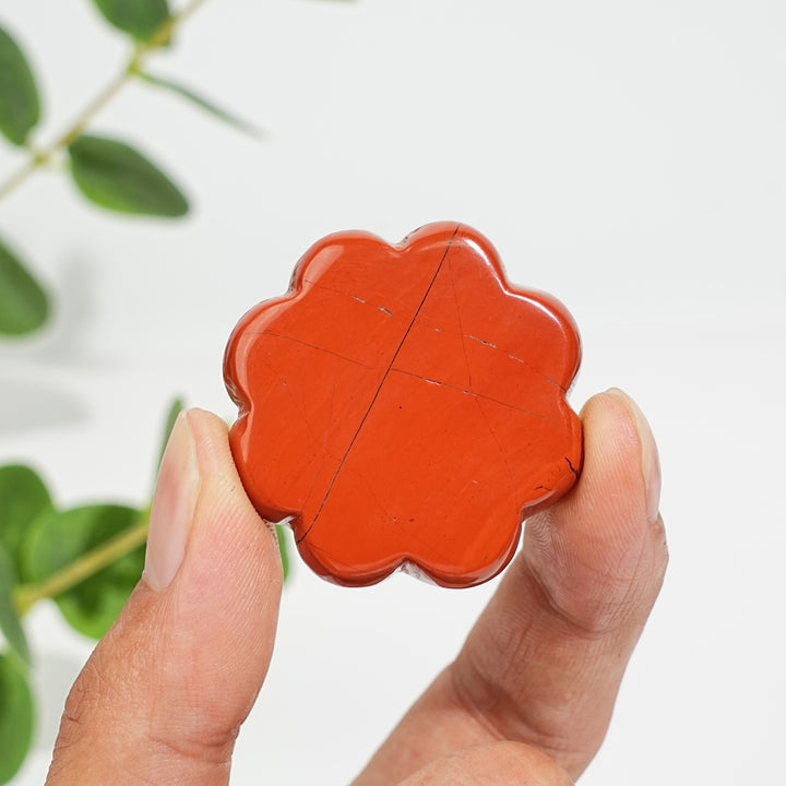 Natural Red Jasper Sakura Flower Carving