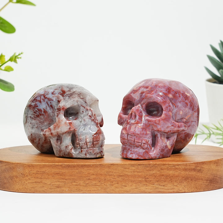 Unique,Natural Bold Ocean Jasper Skull Carving