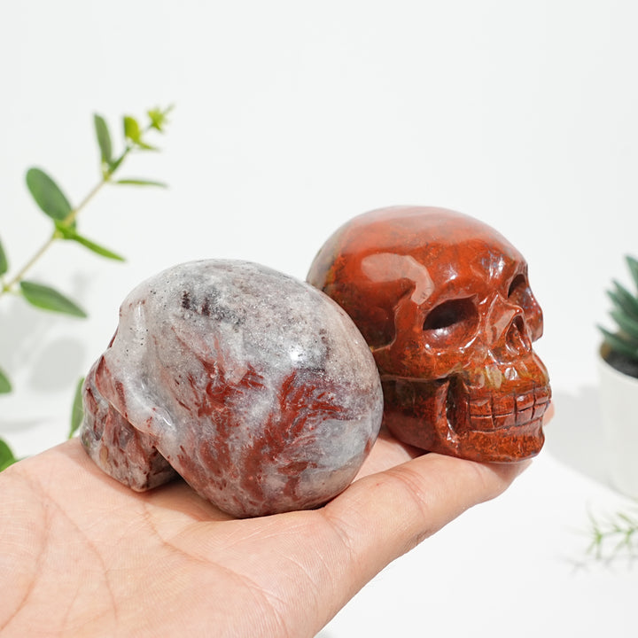 Unique,Natural Bold Ocean Jasper Skull Carving