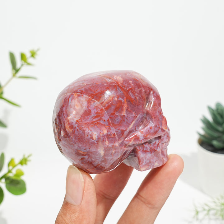 Unique,Natural Bold Ocean Jasper Skull Carving