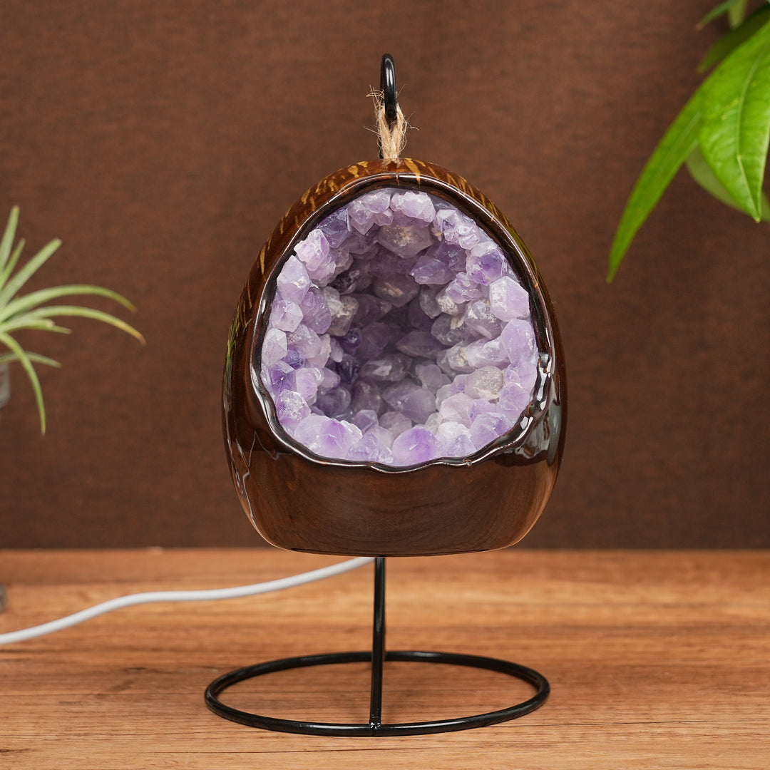 Amethyst Dinosaur Egg Lamp