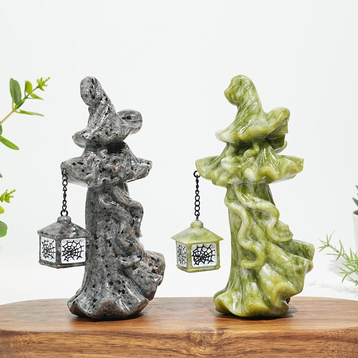Natural Crystal Lantern Witch Carving
