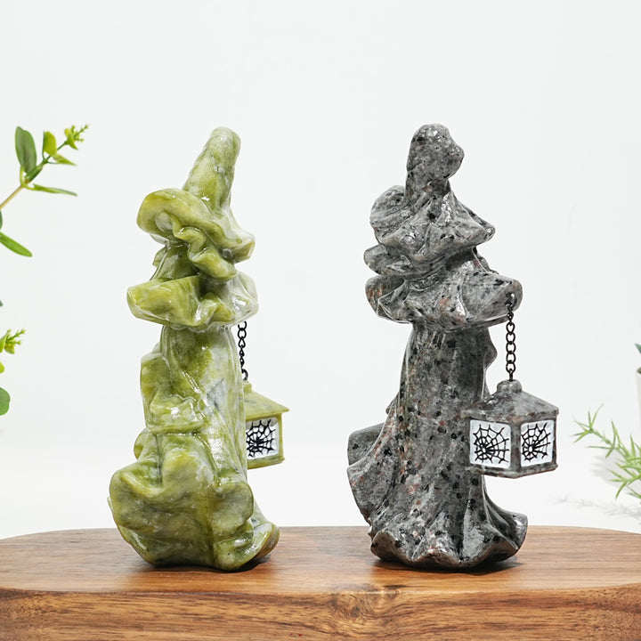 Natural Crystal Lantern Witch Carving