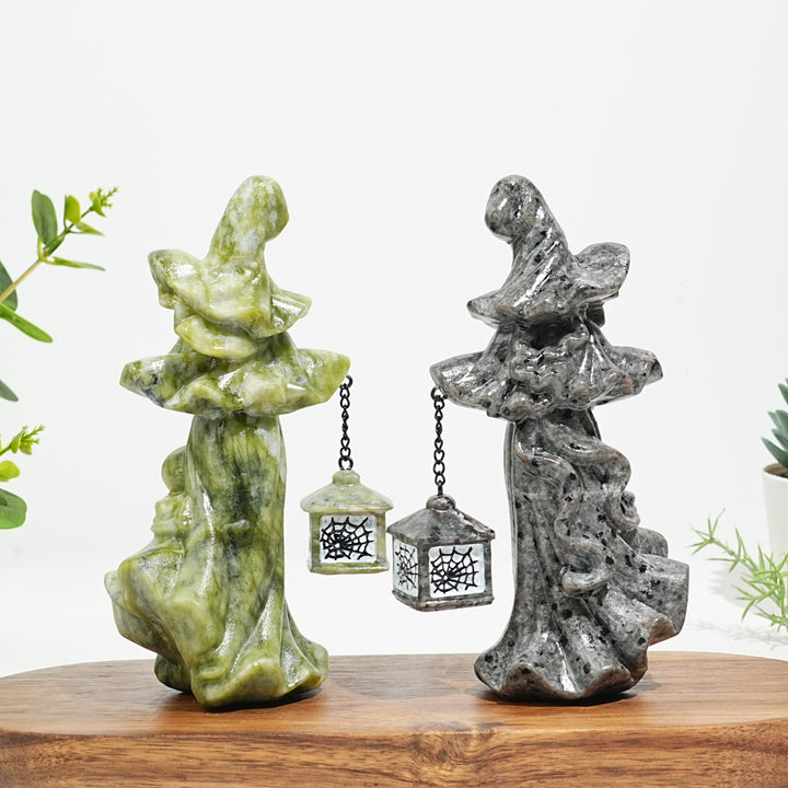 Natural Crystal Lantern Witch Carving