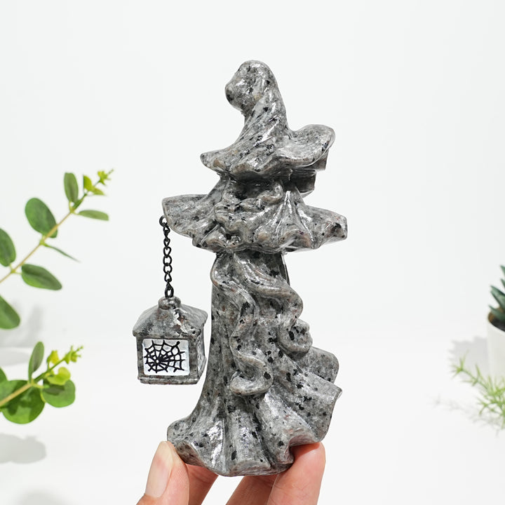 Natural Crystal Lantern Witch Carving