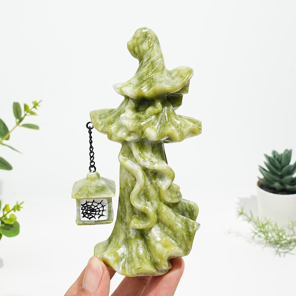 Natural Crystal Lantern Witch Carving