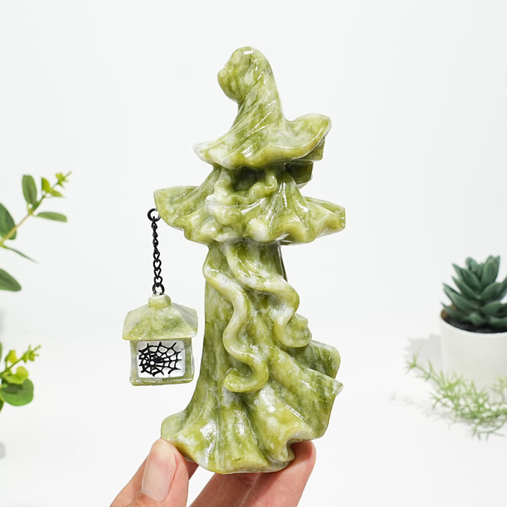 Natural Crystal Lantern Witch Carving