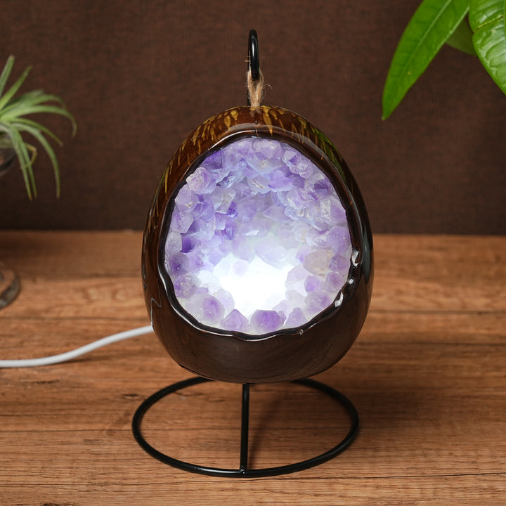 Amethyst Dinosaur Egg Lamp