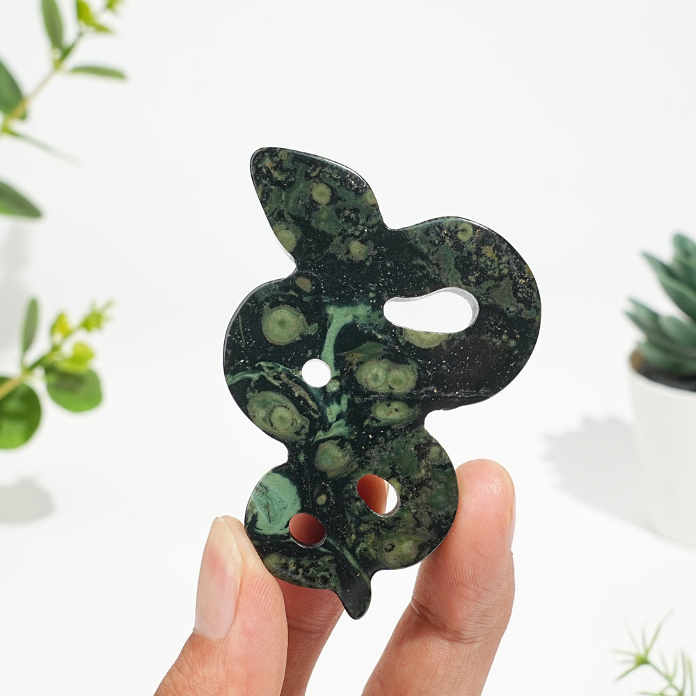 Natural Crystal Kambaba Jasper Serpent Carving