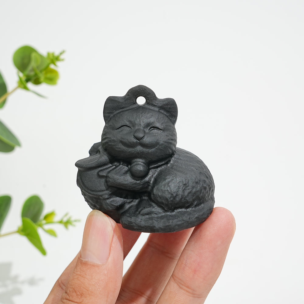 Natural Crystal Carving Cute Smiling Cat