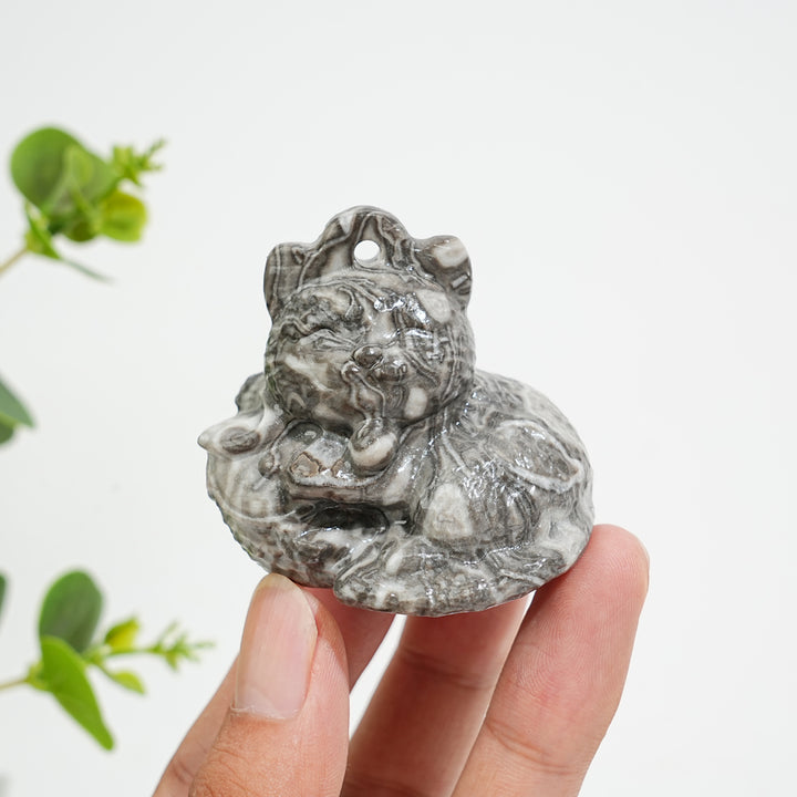 Natural Crystal Carving Cute Smiling Cat