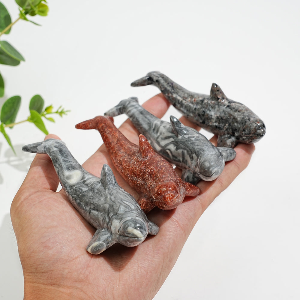 Natural Crystal Carving Orca