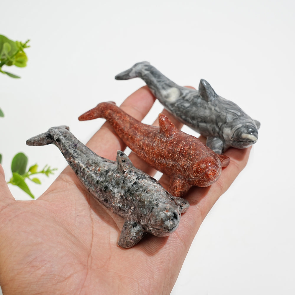 Natural Crystal Carving Orca
