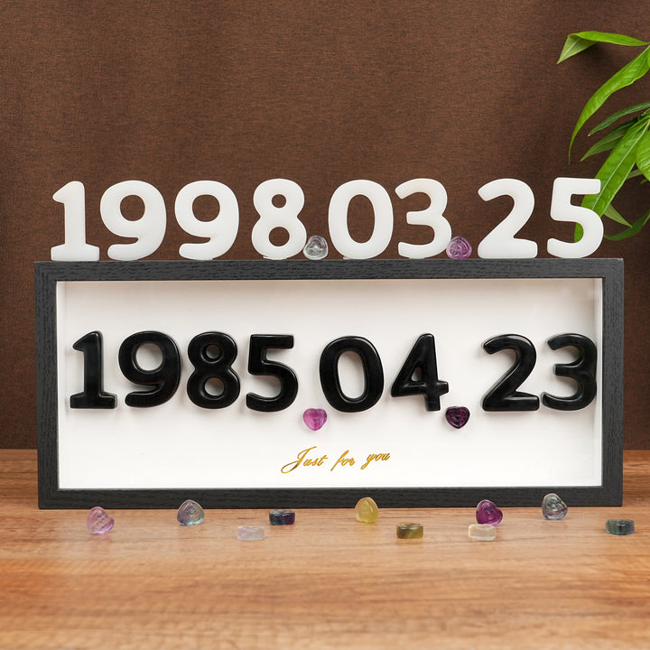 Personalized Crystal Number Frame – Custom Date Keepsake Gift