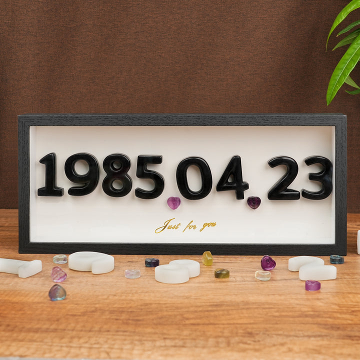 Personalized Crystal Number Frame – Custom Date Keepsake Gift