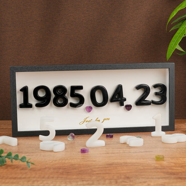 Personalized Crystal Number Frame – Custom Date Keepsake Gift