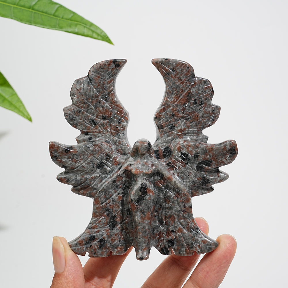 Natural Crystal Serene Six-Winged Angel Carving