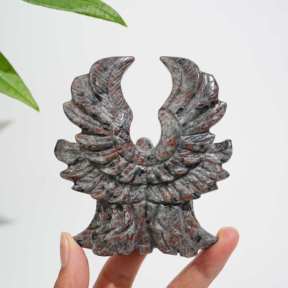 Natural Crystal Serene Six-Winged Angel Carving