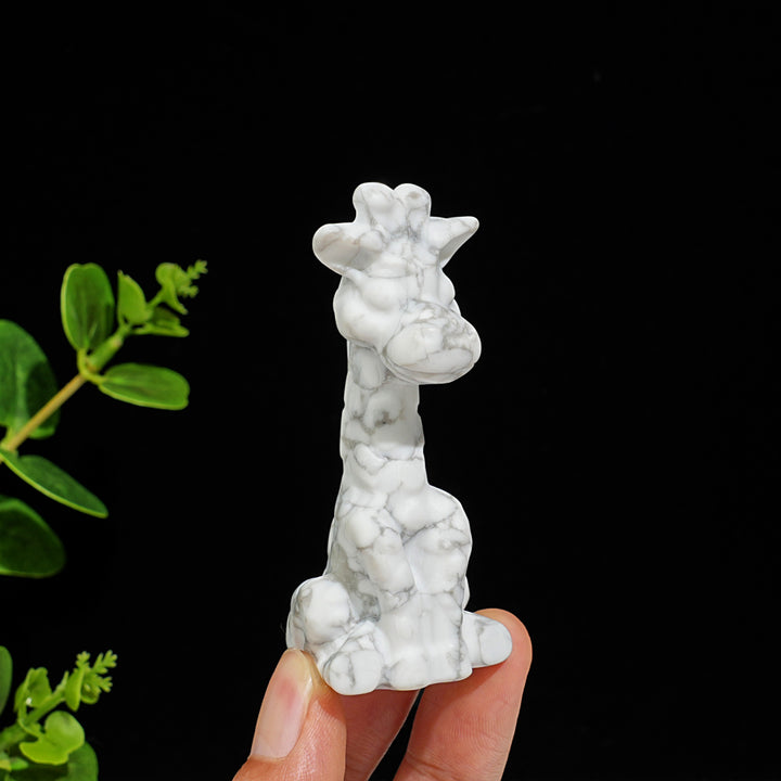 Natural Crystal Sweet Seated Giraffe Mini Carving