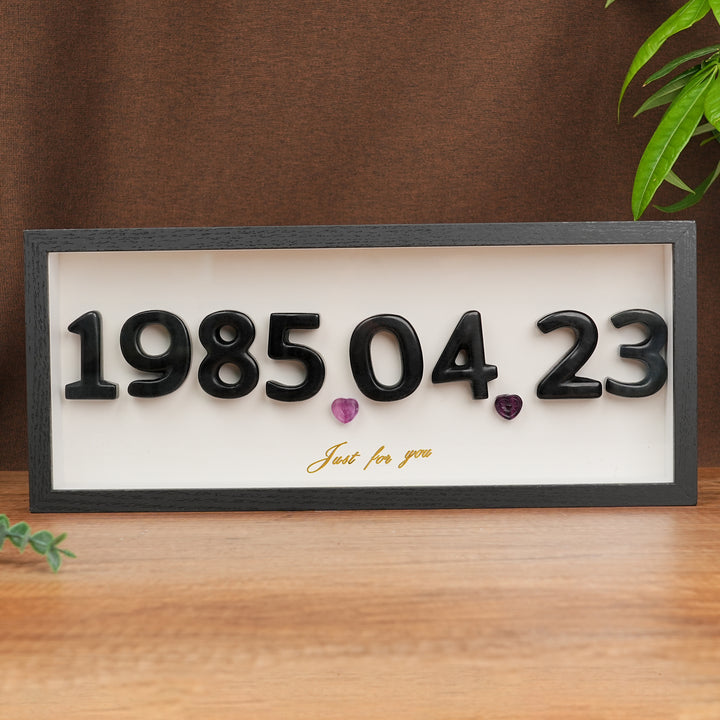 Personalized Crystal Number Frame – Custom Date Keepsake Gift