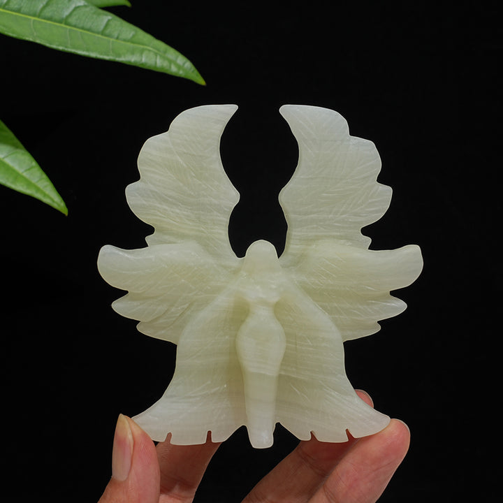 Natural Crystal Serene Six-Winged Angel Carving