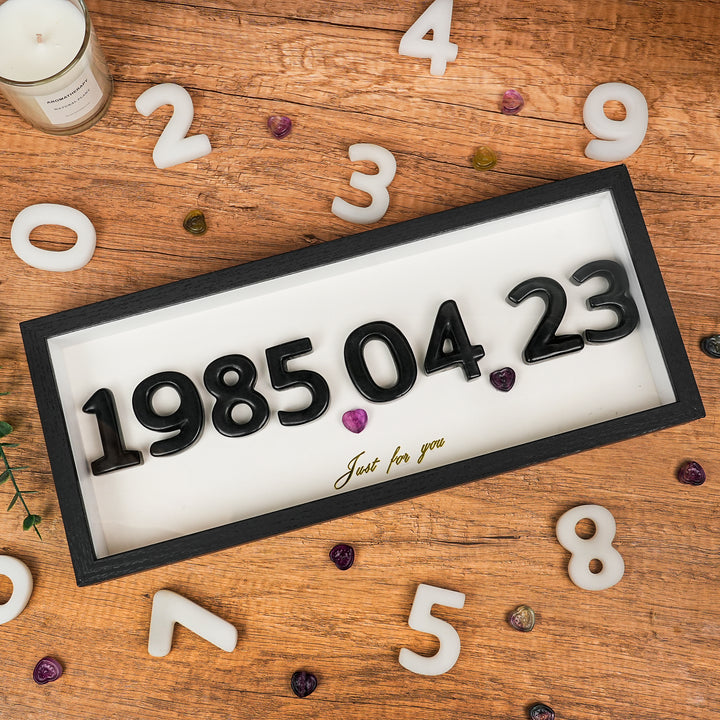 Personalized Crystal Number Frame – Custom Date Keepsake Gift