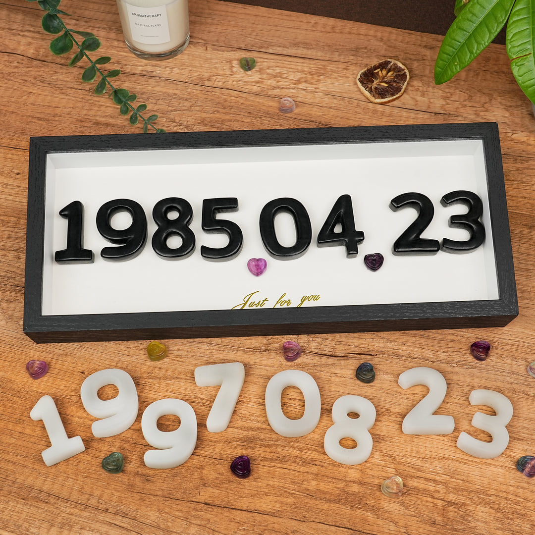Personalized Crystal Number Frame – Custom Date Keepsake Gift