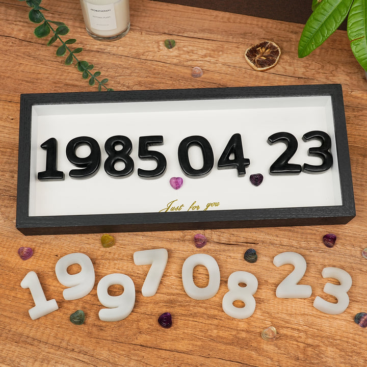Personalized Crystal Number Frame – Custom Date Keepsake Gift