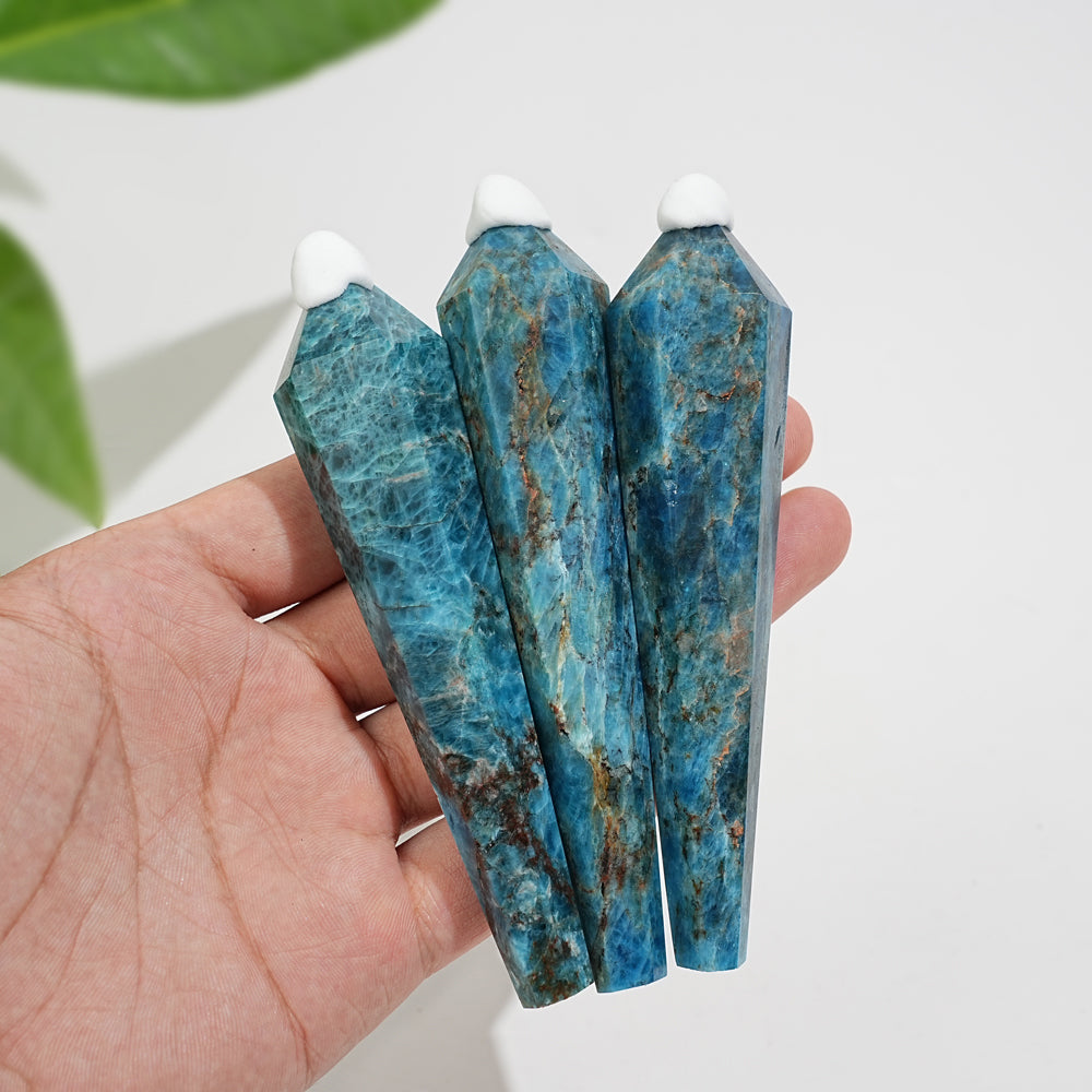 Natural Crystal Blue Apatite Wand