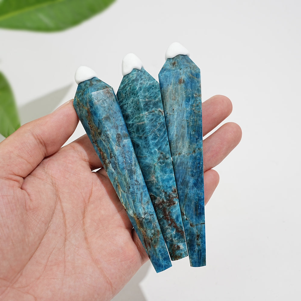 Natural Crystal Blue Apatite Wand