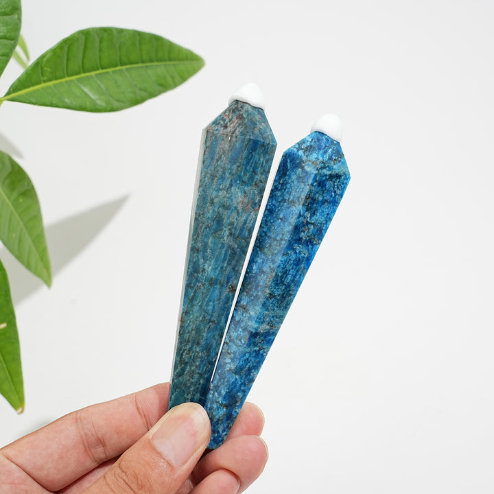 Natural Crystal Blue Apatite Wand