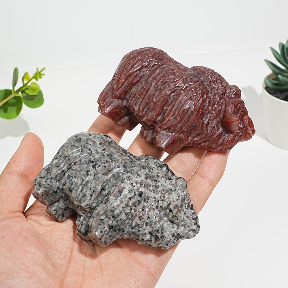Natural Crystal Yak Carving