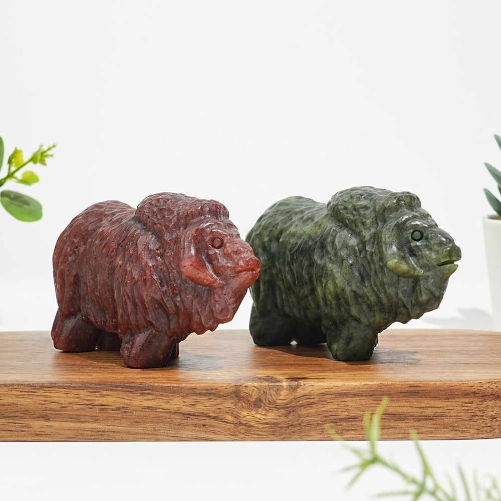 Natural Crystal Yak Carving