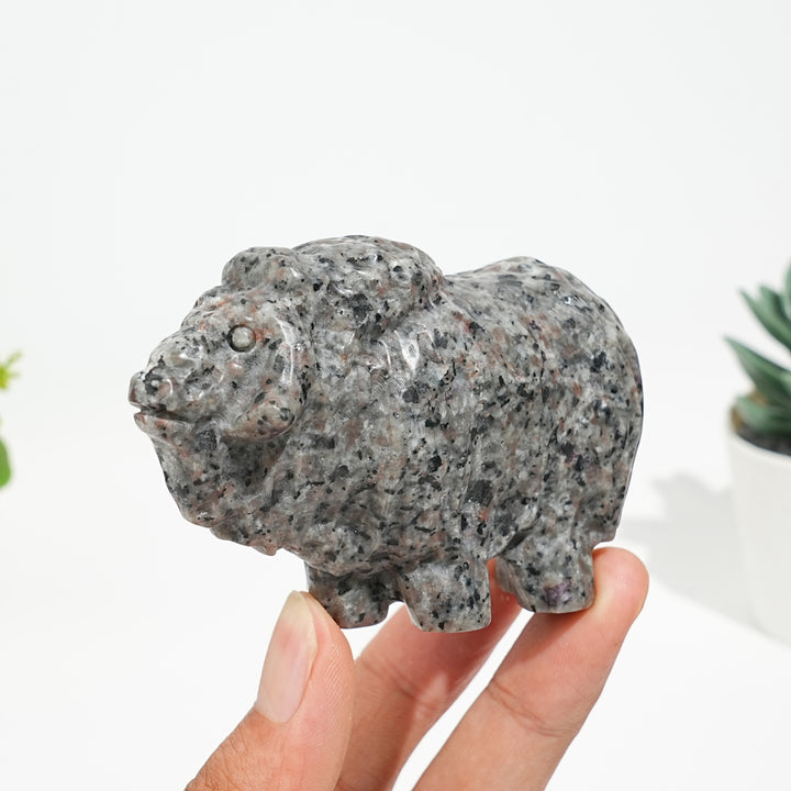 Natural Crystal Yak Carving