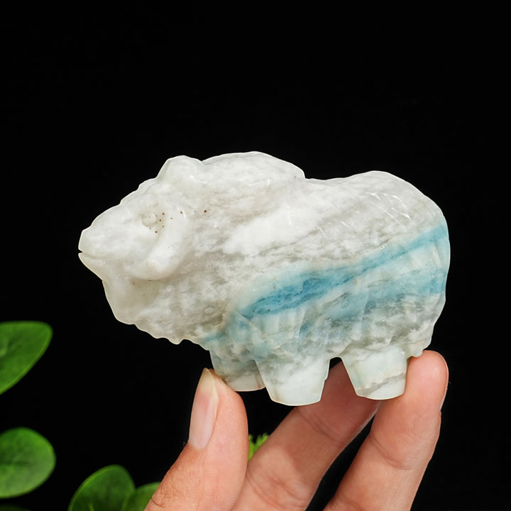 Natural Crystal Yak Carving