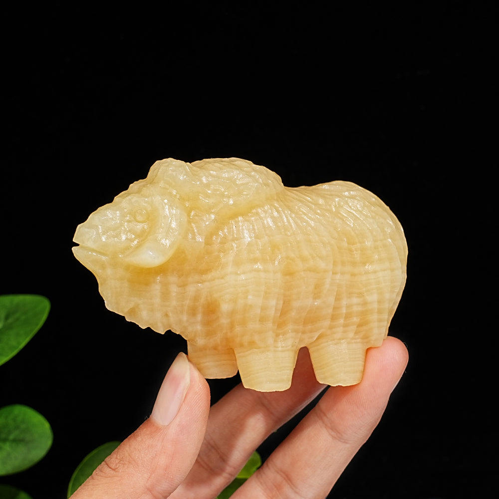Natural Crystal Yak Carving